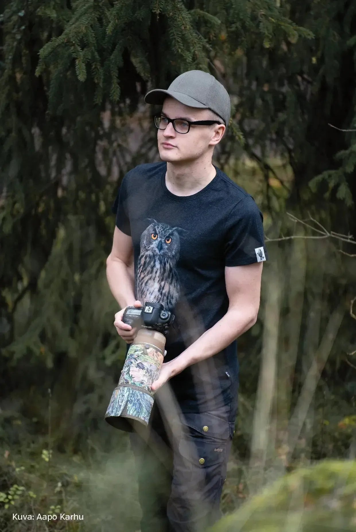 HIILI -t-paita: Huuhkaja-T-paidat-Suomen luonnonsuojeluliiton Luontokauppa