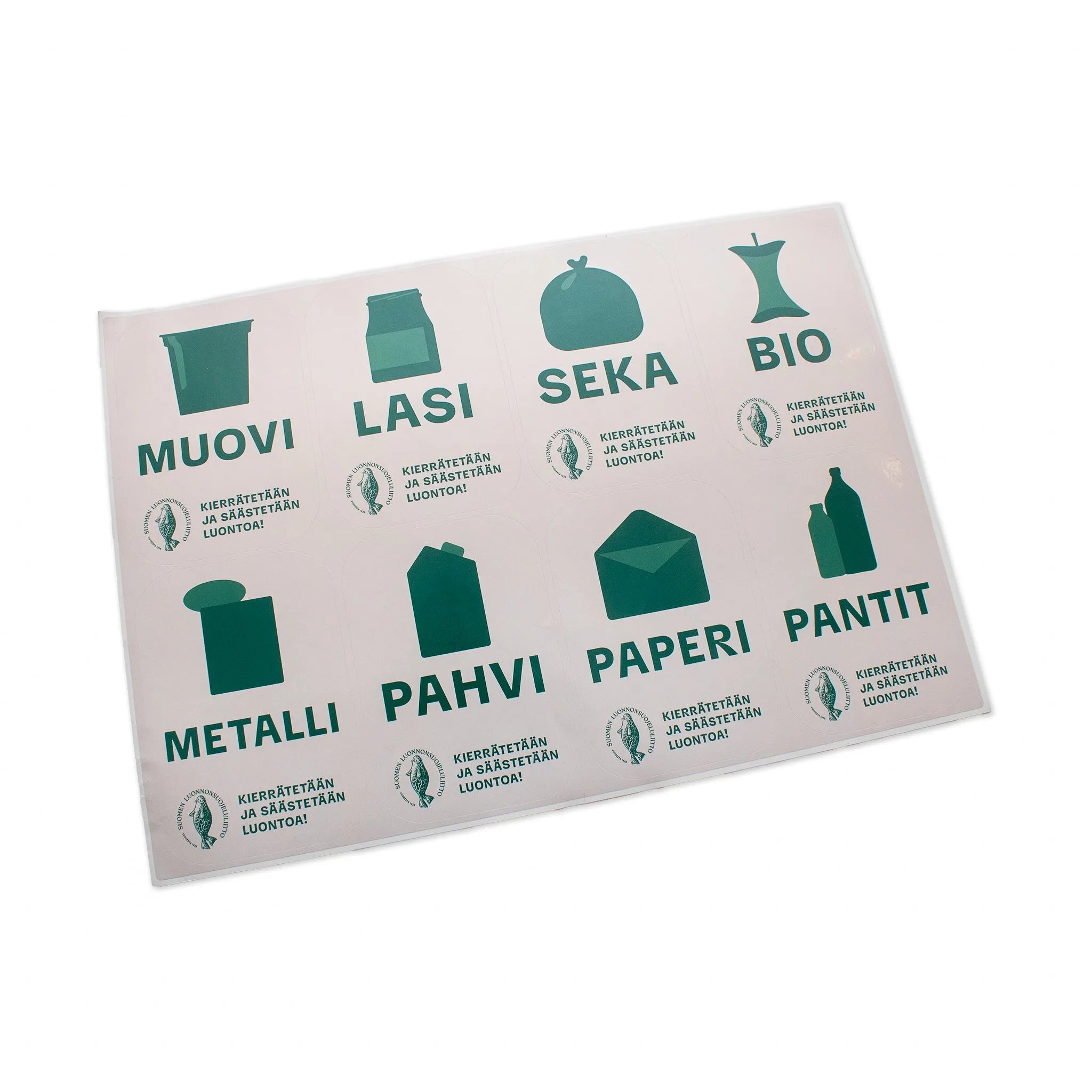 Jätteiden lajittelutarrat