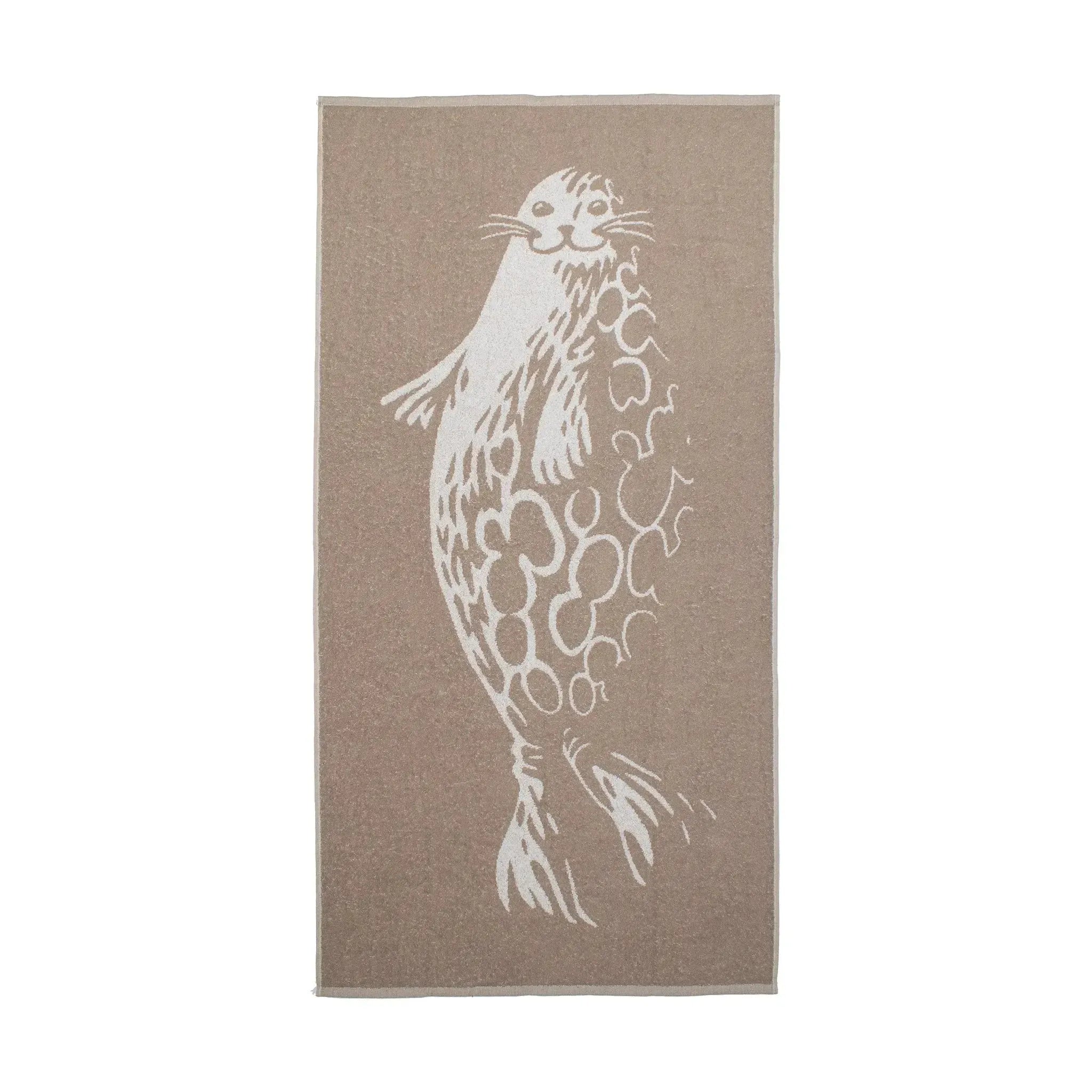 Norppa -kylpypyyhe (pellavanruskea)-Kylpy- ja käsipyyhkeet-Suomen luonnonsuojeluliiton Luontokauppa