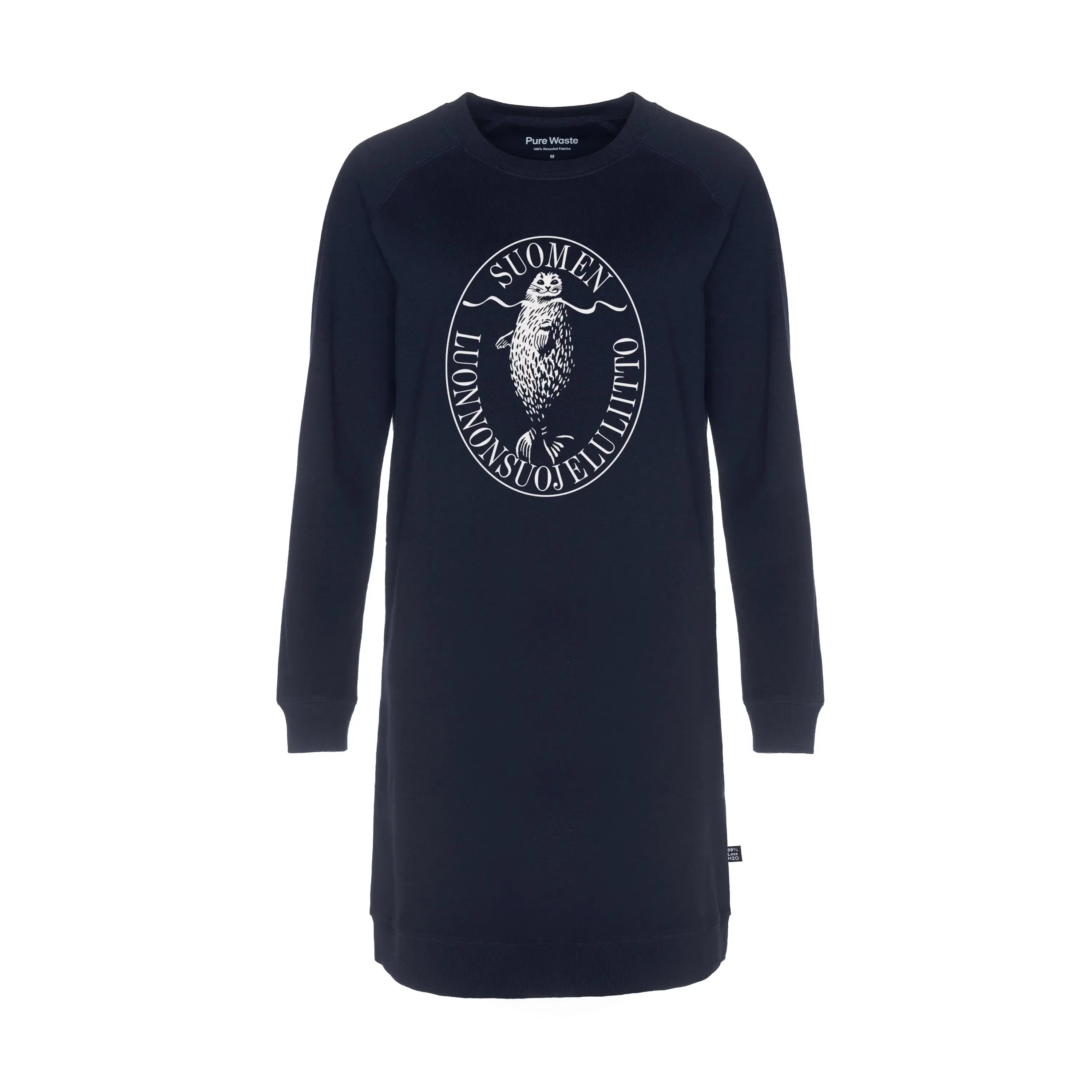 Retrologo -collegemekko (laivastonsininen)-Collegemekot-Suomen luonnonsuojeluliiton Luontokauppa