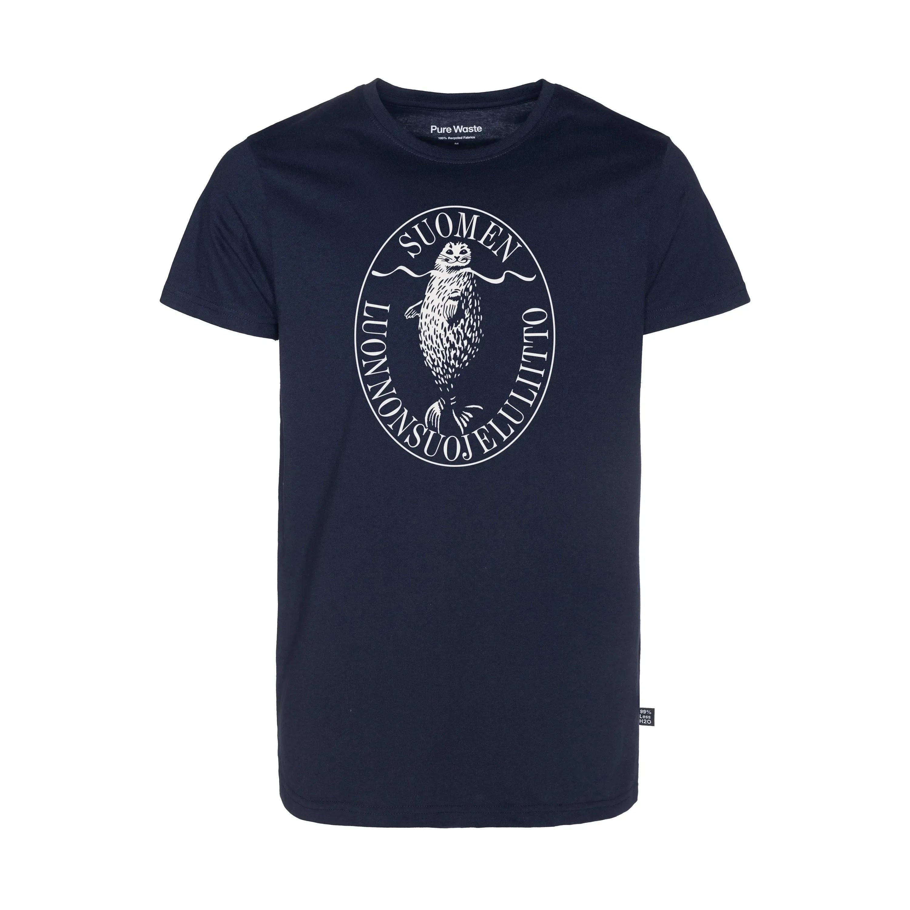 Retrologo t-paita (laivastonsininen)-T-paidat-Suomen luonnonsuojeluliiton Luontokauppa