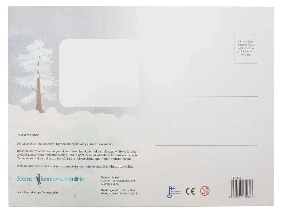 Joulukalenteri (talvimetsä)-Joulukalenterit-Suomen luonnonsuojeluliiton Luontokauppa