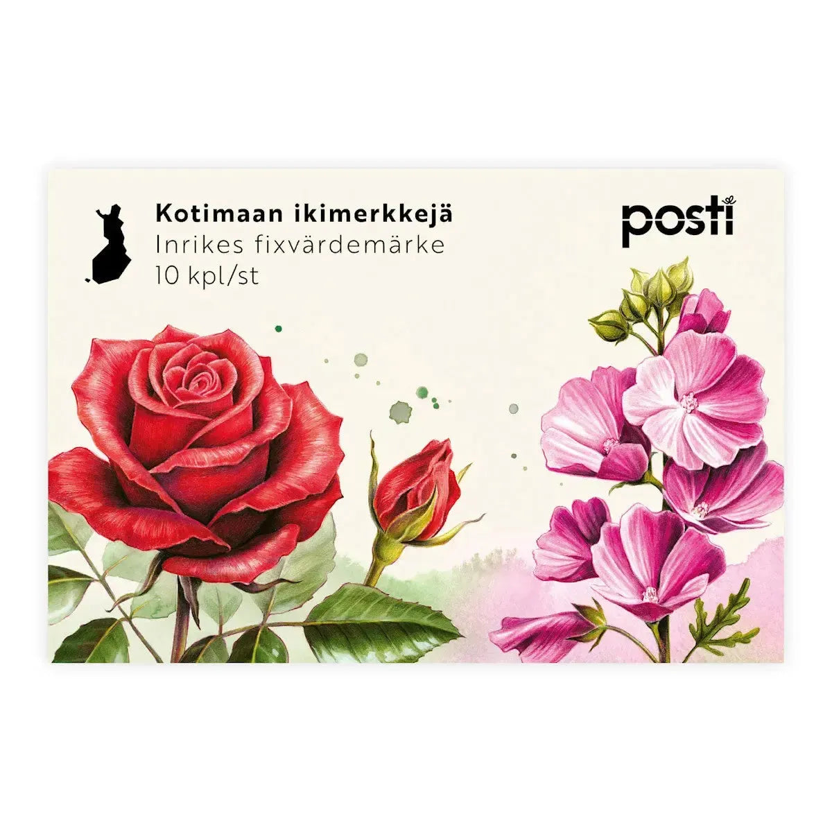 Kukkaterveiset -postimerkit (10 merkin arkki)-Postimerkit-Suomen luonnonsuojeluliiton Luontokauppa