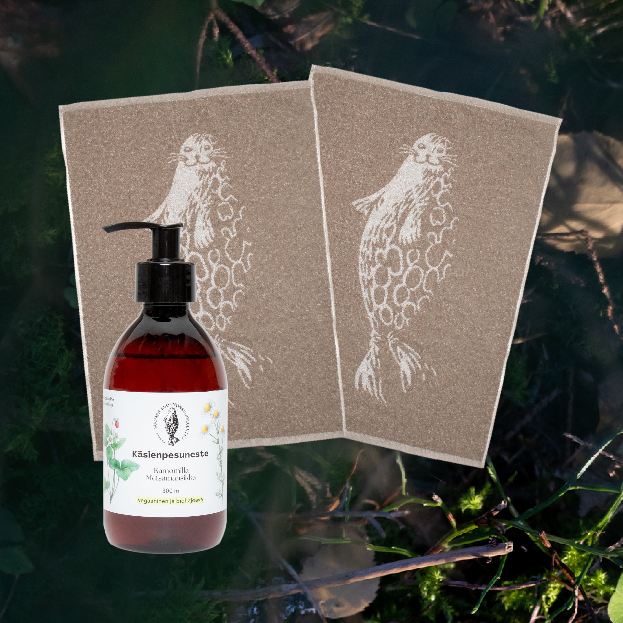 Lahjapaketti: Norppa-käsipyyhkeet ja Käsienpesuneste