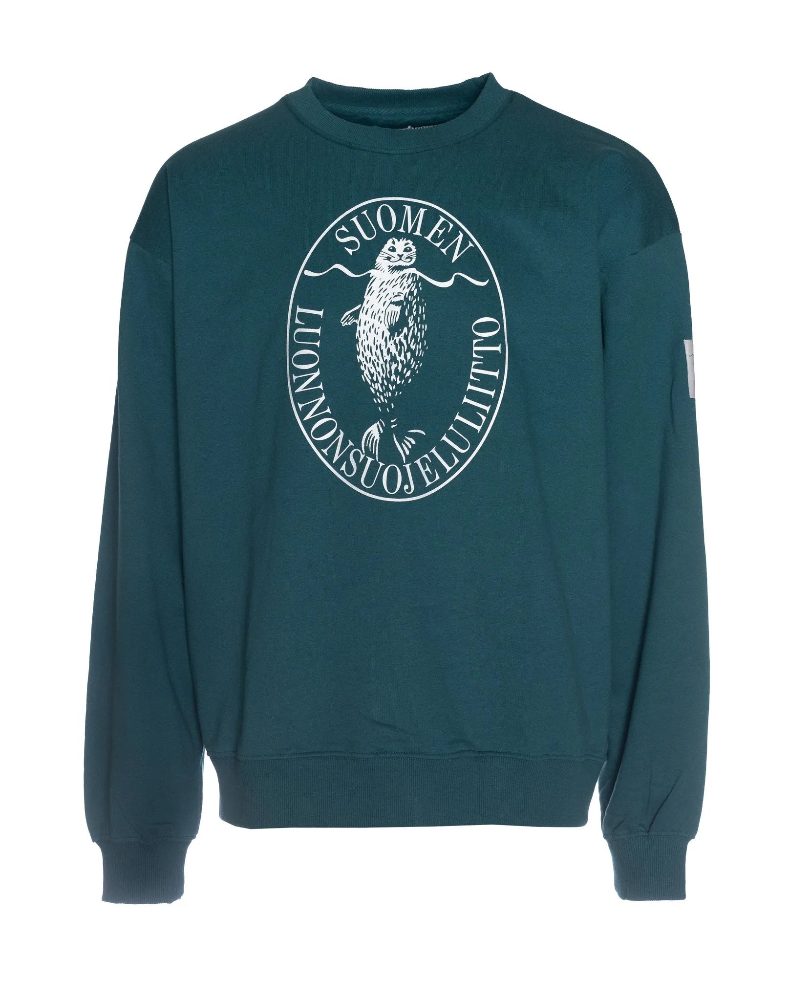 Retrologo -college (loose fit, lammenvihreä)-Colleget-Suomen luonnonsuojeluliiton Luontokauppa
