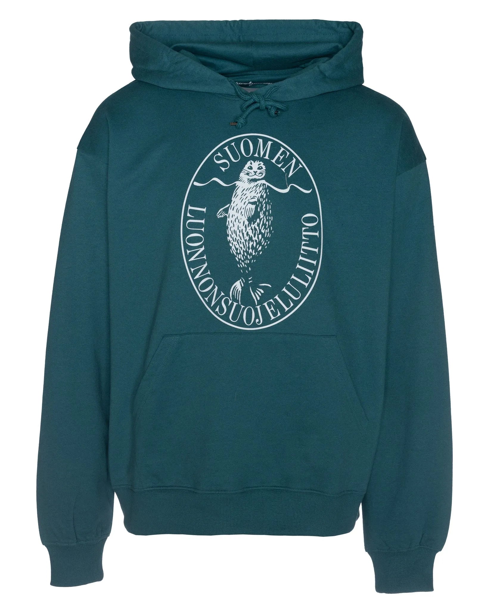 Retrologo -huppari (loose fit, lammenvihreä)-Hupparit-Suomen luonnonsuojeluliiton Luontokauppa