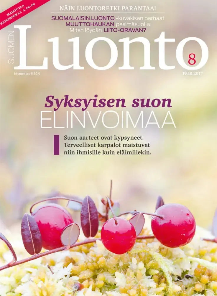 Suomen Luonto 8/2017-Suomen Luonto -lehti-Suomen luonnonsuojeluliiton Luontokauppa